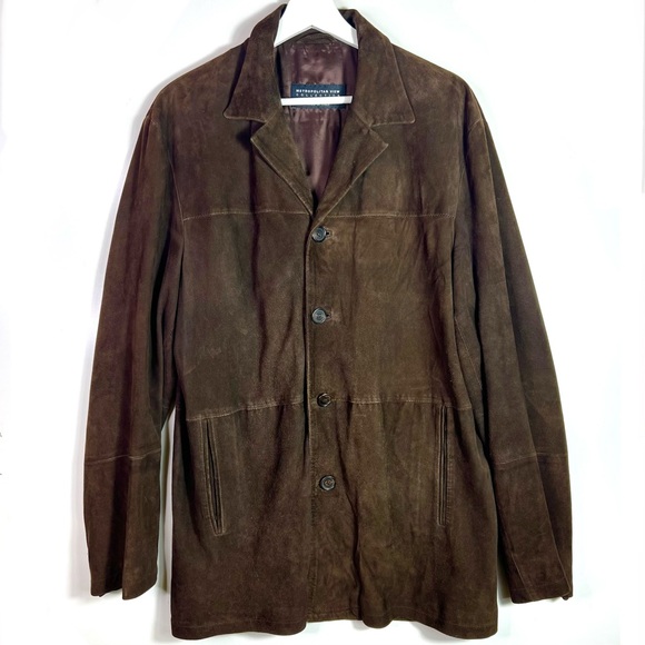 Vintage Metropolitan View Italian Suede Jacket Brown Size Large - Picture 11 of 11